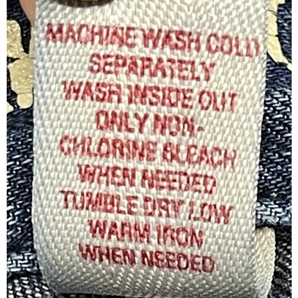 Mossimo Bootcut Jeans Junior Size 7 Dark Blue Denim Low Rise Y2K Cotton Casual - Picture 4 of 5